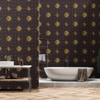 Gold Nautical Wallpaper