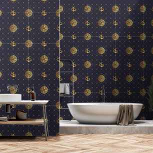 Gold Nautical Wallpaper