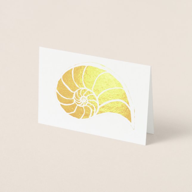Gold Nautilus Shell Blank Card (Front)