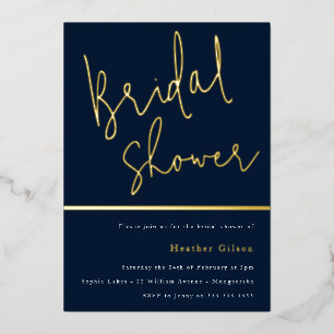 Gold & Navy Blue Bridal Shower Golden