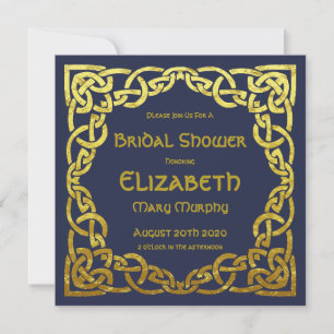 Gold &  Navy Blue Celtic Knot Invitation