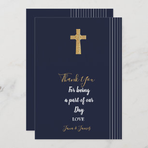 Gold navy blue elegant typography invitation