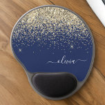Gold Navy Blue Girly Glitter Sparkle Monogram Name Gel Mouse Mat<br><div class="desc">Gold and Navy Blue Sparkle Glitter Monogram Name and Initial Mousepad (Mouse Pad). This makes the perfect sweet 16 birthday,  wedding,  bridal shower,  anniversary,  baby shower or bachelorette party gift for someone that loves glam luxury and chic styles.</div>
