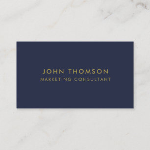 Gold Navy Blue Minimalist Modern Professional Business Card