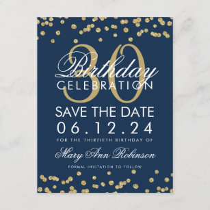 30th Birthday Save The Date Cards Zazzle Uk