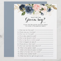 Gold Navy Bridal Shower What did the Groom Say