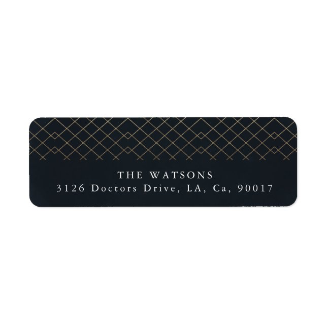 Gold Navy Elegance Diamond Geo Deco Wedding (Front)