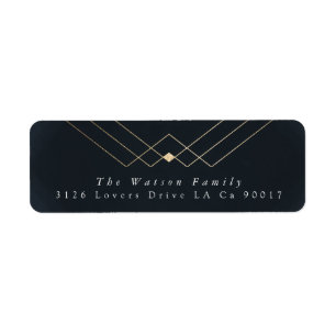 Gold Navy Elegance Diamond Geo Deco Wedding