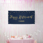 Gold & Navy | Happy Retirement Party Banner