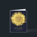 Gold Navy Sparkle Lights Christmas Holiday Card<br><div class="desc">Feel free to contact me if you need any help or new item. I respond soon.</div>