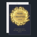 Gold Navy Sparkle Lights Corporate Christmas Holiday Card<br><div class="desc">Feel free to contact me if you need any help or new item. I respond soon.</div>