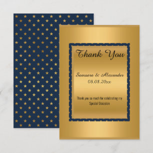 Gold NAVY STAR Simple All Occassion Thank You Invitation