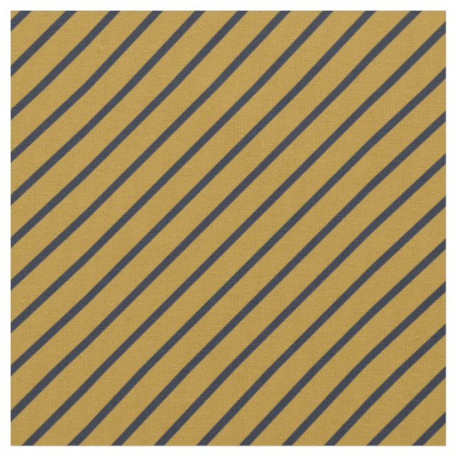 Gold & Navy Stripes Fabric (Close Up)