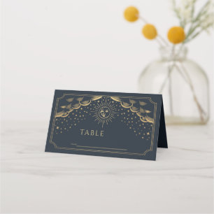 Gold & Navy Sun and Moon Tarot Card Wedding