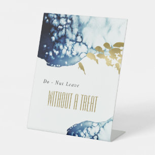 Gold Navy Underwater Fish Not Leave Without Treat Pedestal Sign