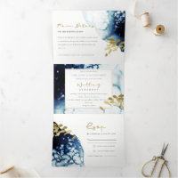 GOLD NAVY UNDERWATER SEA FISH WATERCOLOR WEDDING T