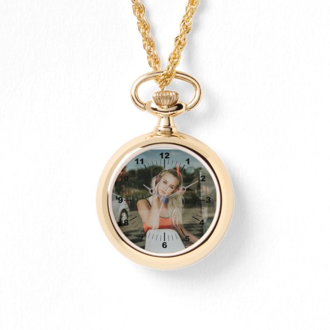 Gold Necklace Watch - Personalised  (Front)
