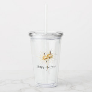 Gold New Year's Eve Day Celebration Sparklers Acrylic Tumbler