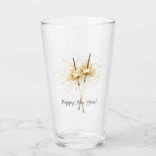 Gold New Year's Eve Day Celebration Sparklers Glass