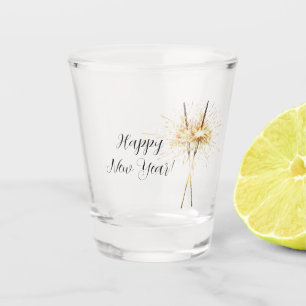 Gold New Year's Eve Day Celebration Sparklers Shot Glass