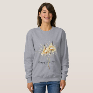 Gold New Year's Eve Day Celebration Sparklers Sweatshirt