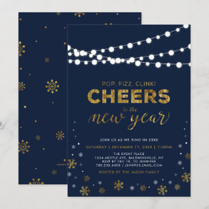 Gold New Years Eve Party, Corporate Holiday Party Invitation