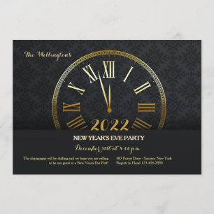 Gold New Year's Party Invitation