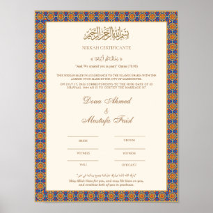 Gold nikahnama poster