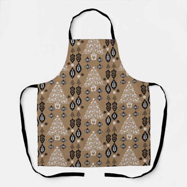 Gold Norwegian Christmas Home Decor Apron (Front)
