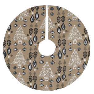 Gold Norwegian Christmas Home Decor Brushed Polyester Tree Skirt