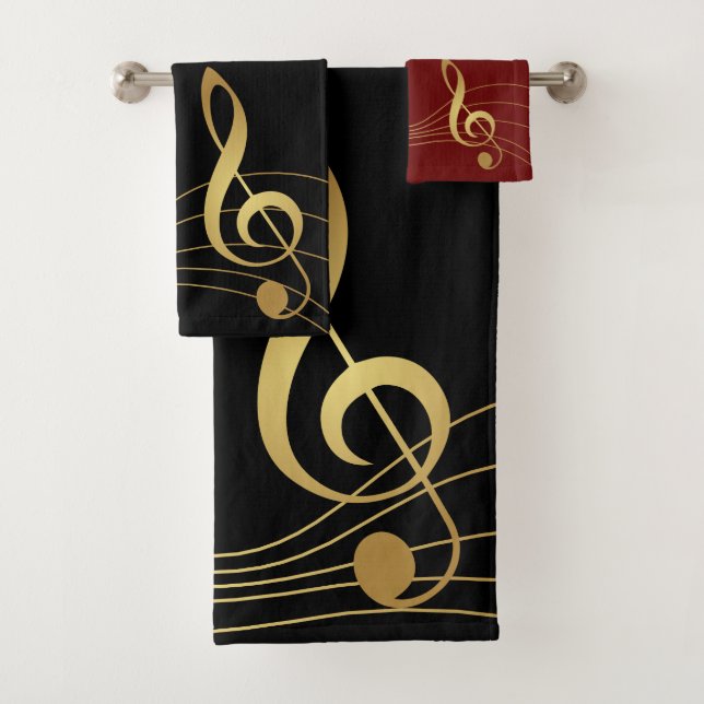 Gold Notes Music Towels - The Treble Clef: (Insitu)