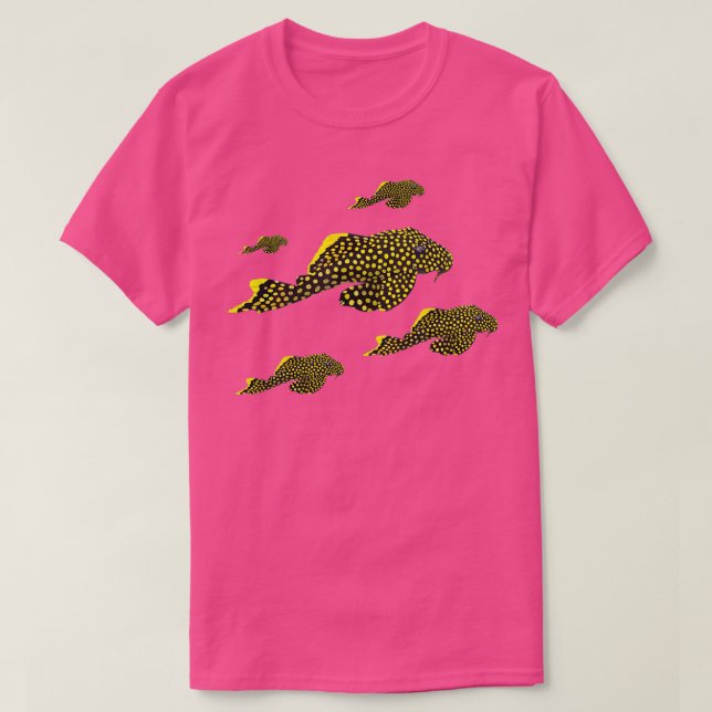 Gold Nugget Pleco Plecostomus Fish Aquarium Catfis T-Shirt (Design Front)