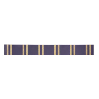 Gold Nugget Stripes on a Navy Blue Background  Satin Ribbon