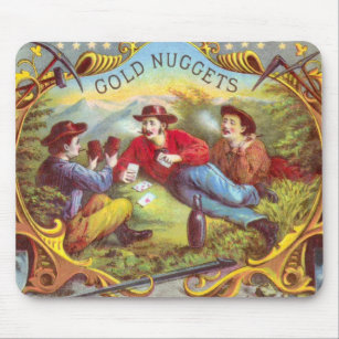 Gold Nuggets Antique Cigar Label  Mouse Mat
