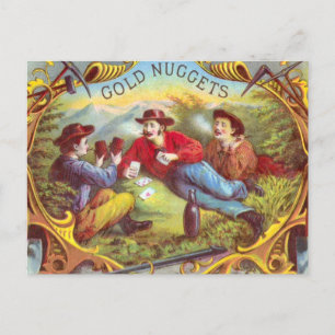 Gold Nuggets: Antique Cigar Label Wild West Art Postcard