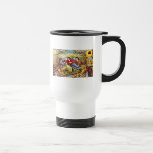 Gold Nuggets: Antique Cigar Label Wild West Art Travel Mug