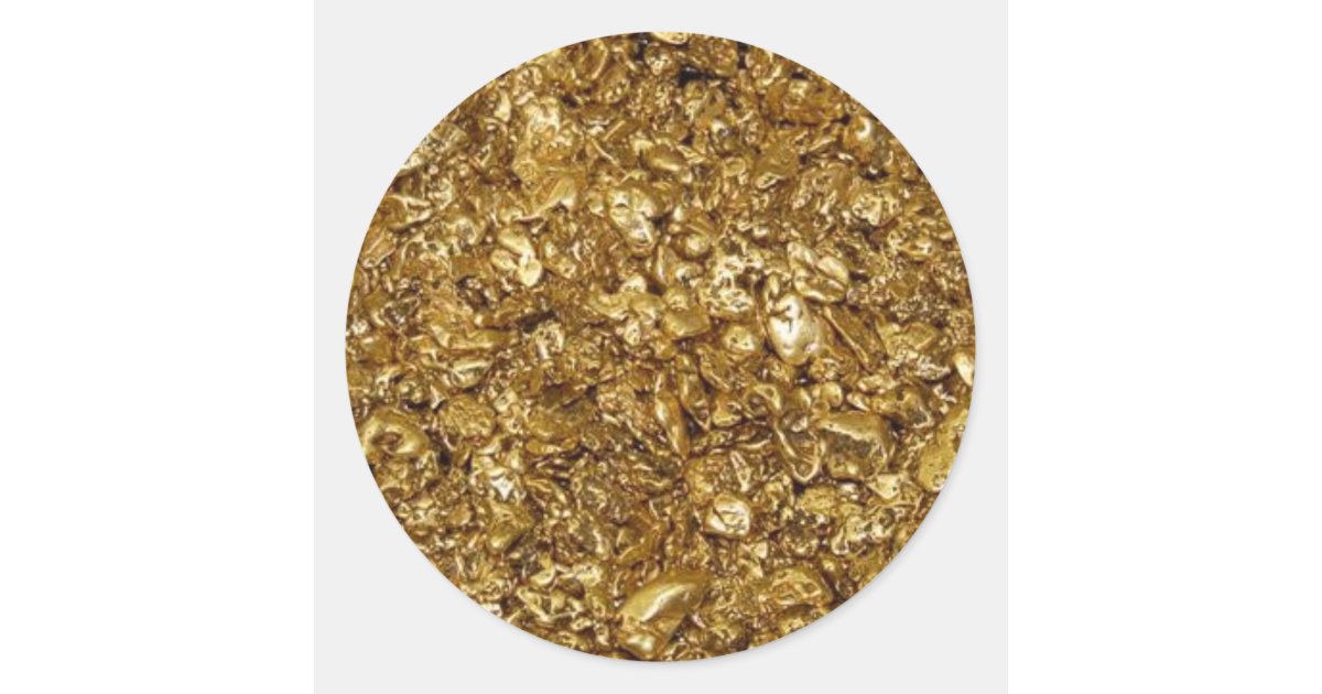 Gold Nuggets Classic Round Sticker | Zazzle