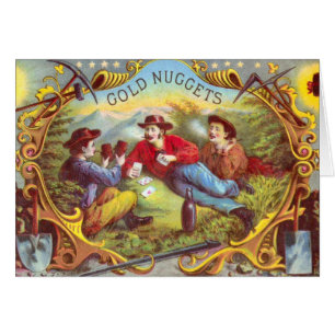 Gold Nuggets Vintage art old west cowboys