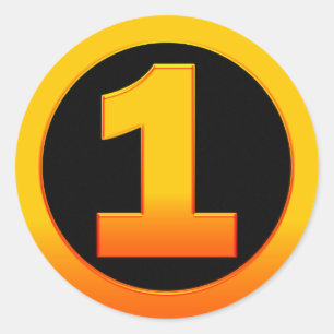 Gold Number One Classic Round Sticker