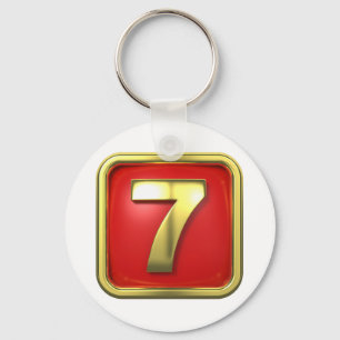 Gold Number Seven Keychain