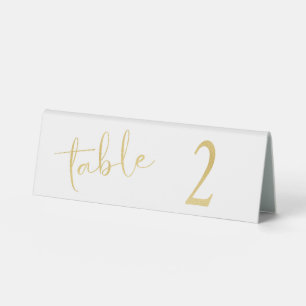 Gold number two 6x2 Table Tent Sign