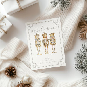 Gold Nutcracker Christmas Holiday Card