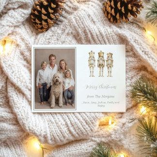 Gold Nutcracker Christmas Photo  Holiday Card