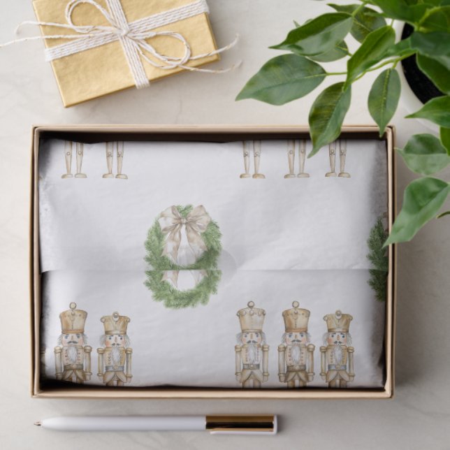 Gold Nutcracker Christmas  Tissue Paper (Gift)