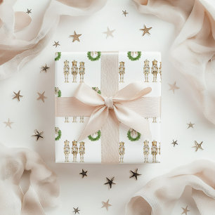 Gold Nutcracker Christmas Wrapping Paper