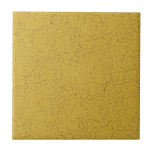 Gold Ochre Crackle Glaze Solid Colour Tile