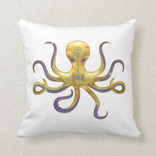 Gold Octopus Pillow