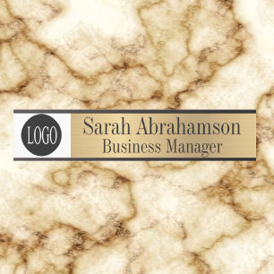 Gold Office Door Sign Long 10" Name Plate