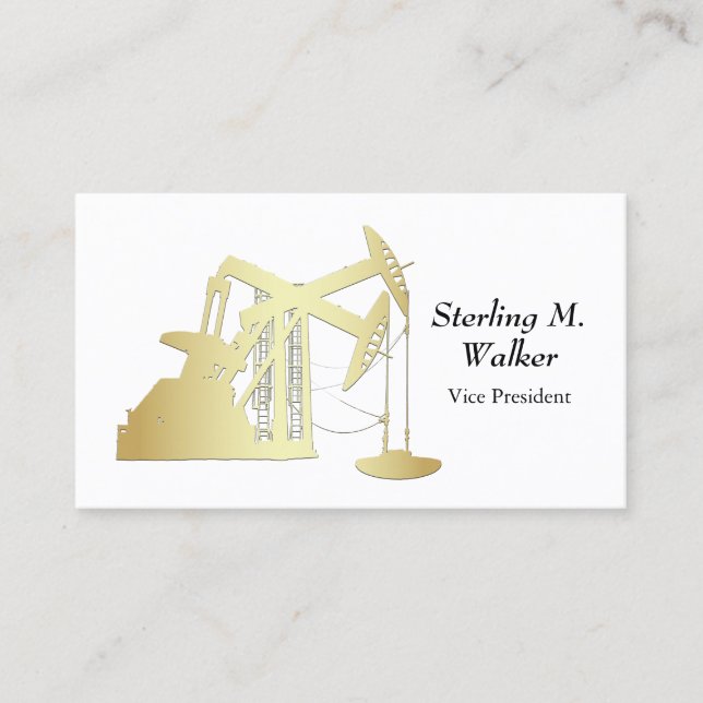 Gold Oilfield Pumping Unit | Inches | Centimetres Business Card (Front)