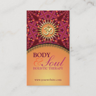 Gold OM Batik New Age Holistic Business Card